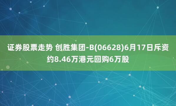 证券股票走势 创胜集团-B(06628)6月17日斥资约8.46万港元回购6万股